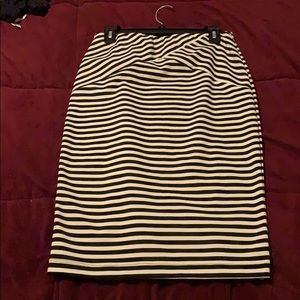 Striped pencil skirt